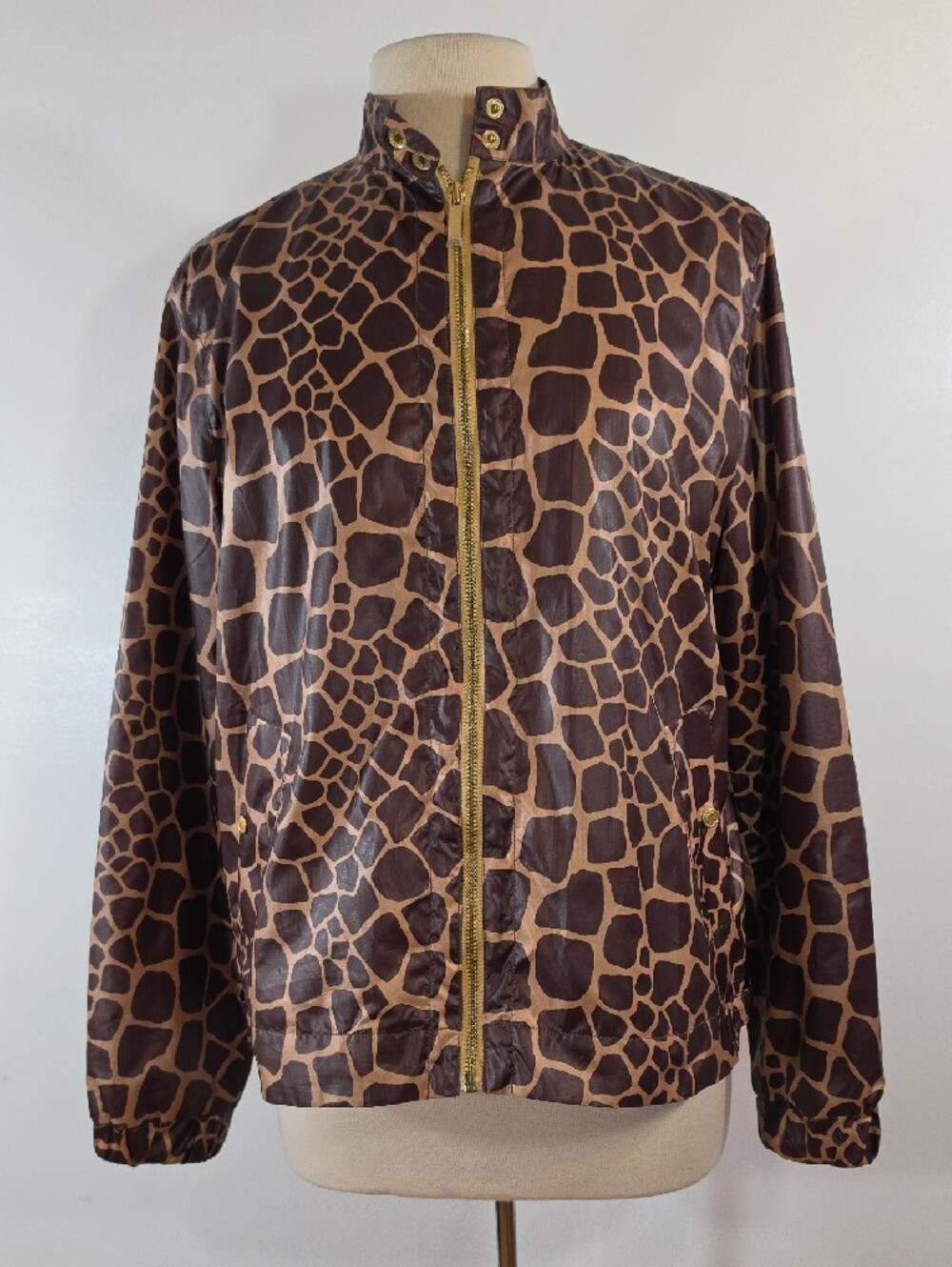 Vintage 90's Liz Claiborne Giraffe Print Zip Up Jacket Medium
